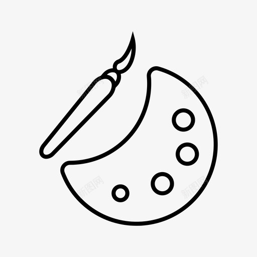 调色板颜色着色图标svg_新图网 https://ixintu.com 着色 绘画 调色板 颜色