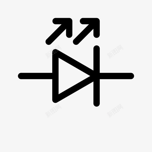 led元件电子图标svg_新图网 https://ixintu.com led 元件 半导体 发光二极管 灯 电子