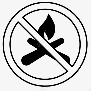 柴火篝火营火图标图标