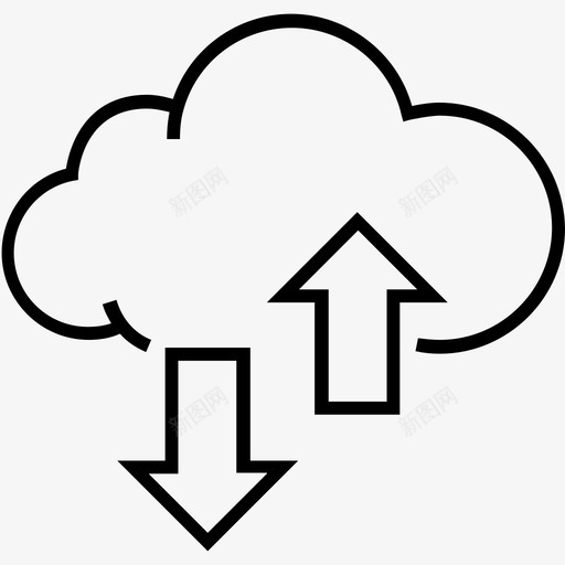上传和箭头云计算图标svg_新图网 https://ixintu.com 1400网页和搜索引擎优化平面线图标 上传和下载 云计算 技术 箭头