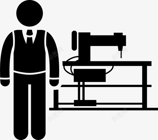 裁缝服装工缝纫机图标svg_新图网 https://ixintu.com 个体工商户职业生涯 服装工 缝纫机 裁缝