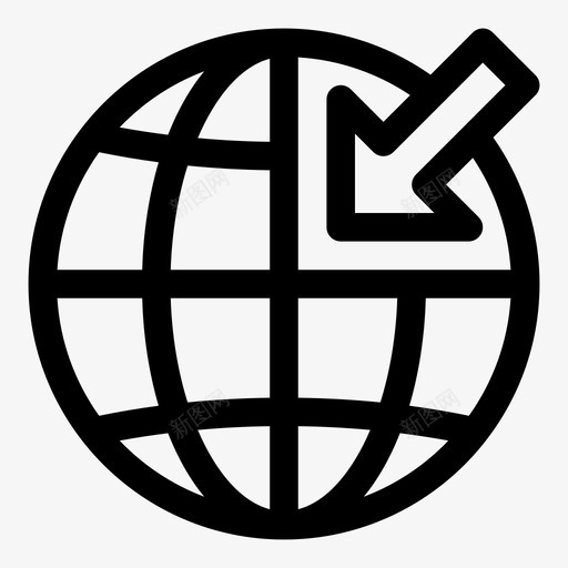 地球箭头内部图标svg_新图网 https://ixintu.com 内部 地球 箭头 纯线条 行星