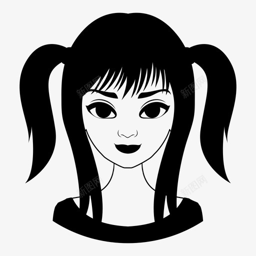 女人头发风格图标svg_新图网 https://ixintu.com 头发 女人 风格