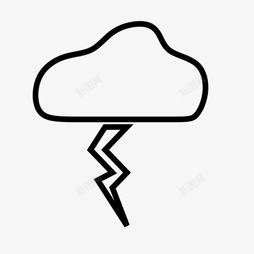 雷电云预报图标svg_新图网 https://ixintu.com 云 天气 天气图标 闪电 雷电 预报