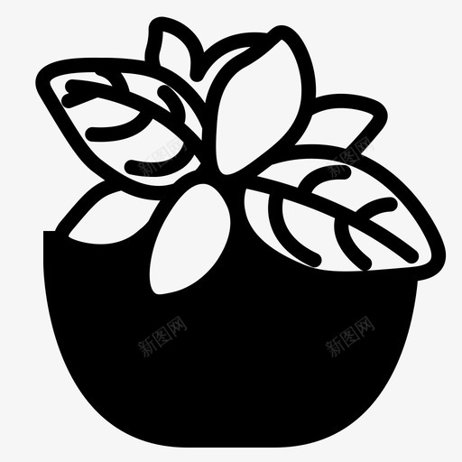 香草碗罗勒烹饪图标svg_新图网 https://ixintu.com 厨房调味料 烹饪 罗勒 菜肴 调味料 香草碗
