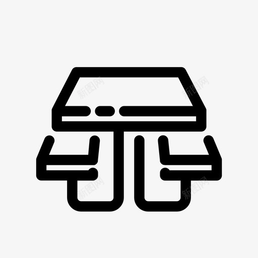 野餐桌长凳公园图标svg_新图网 https://ixintu.com 公园 公园图标 野餐桌 长凳