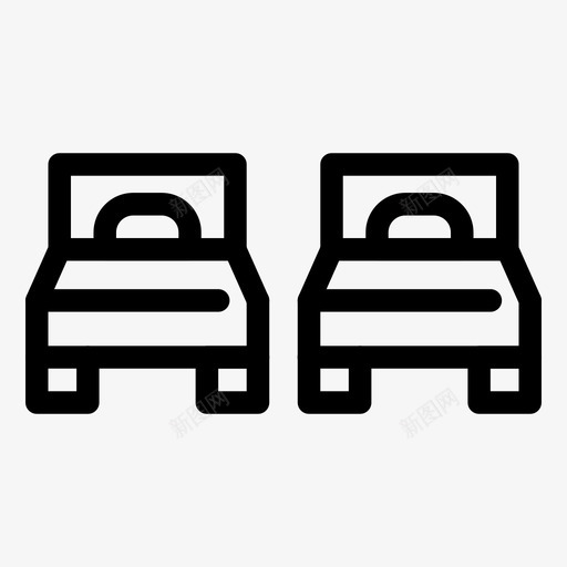 两居室双人床公寓图标svg_新图网 https://ixintu.com 两居室 公寓 双人床
