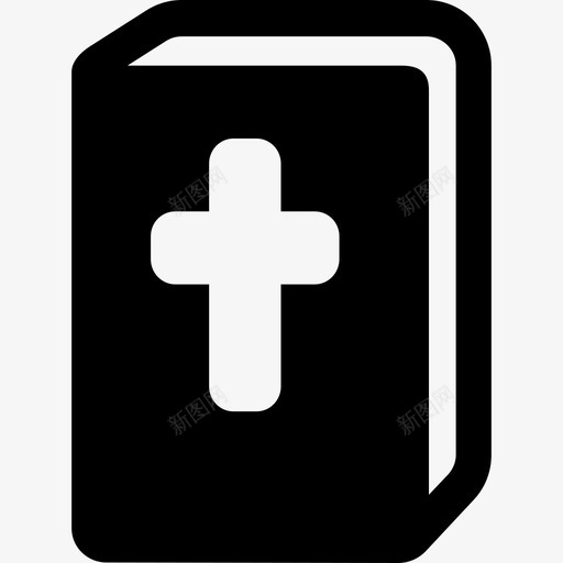 圣经封面有十字架教育圣诞节图标svg_新图网 https://ixintu.com 圣经封面有十字架 圣诞节 教育