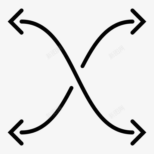 箭头交叉方向图标svg_新图网 https://ixintu.com 交叉 切换 切换箭头 方向 箭头