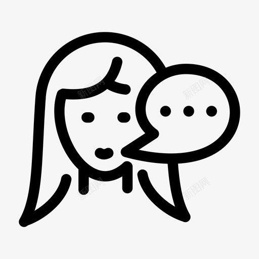 女孩聊天对话图标svg_新图网 https://ixintu.com 女孩 对话 提纲收集 演讲 留言 聊天