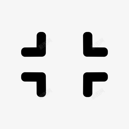 退出全屏最小化播放器图标svg_新图网 https://ixintu.com 实线图标 播放器 最小化 视频 退出全屏