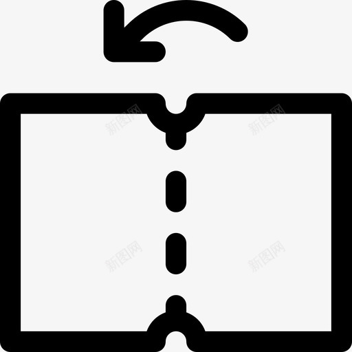 折叠居中对折图标svg_新图网 https://ixintu.com 动词和箭头 字母 对折 居中 折叠 注释 纸张