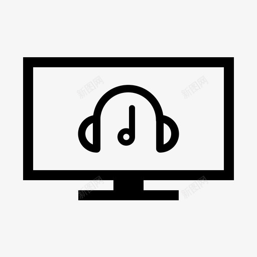 电视屏幕耳机声音电视图标svg_新图网 https://ixintu.com 声音 电视 电视屏幕图标 电视屏幕耳机