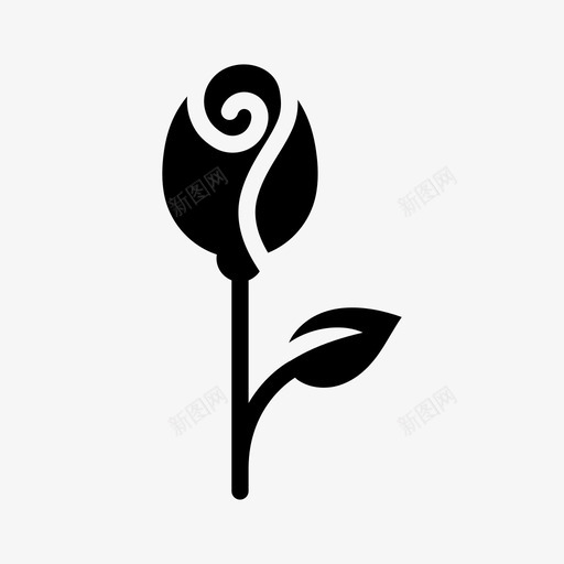 玫瑰花爱图标svg_新图网 https://ixintu.com 爱 玫瑰 花