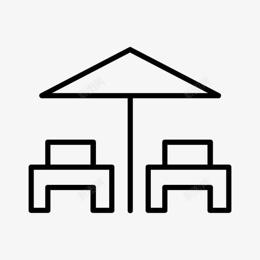 躺椅放松雨伞图标svg_新图网 https://ixintu.com 放松 旅行 躺椅 雨伞