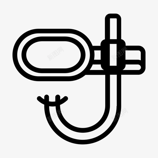 潜水面罩和潜水管运动管图标svg_新图网 https://ixintu.com 夏季海滩 潜水面罩和潜水管 管 运动