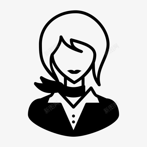 空姐工作图标svg_新图网 https://ixintu.com 工作 空姐