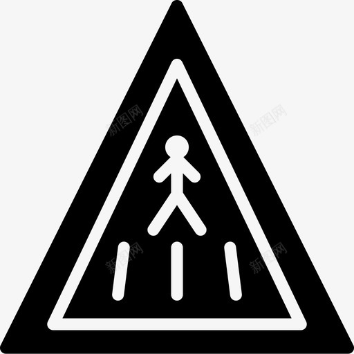 前方人行横道标志交通图标svg_新图网 https://ixintu.com 交通 交通标志 前方人行横道 标志