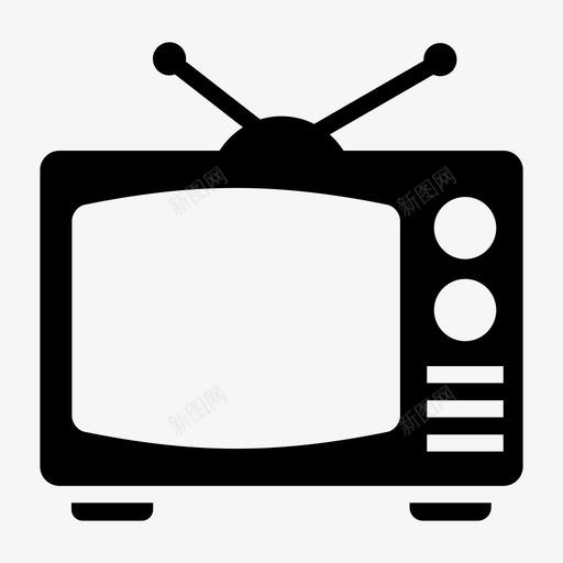 电视电子产品屏幕图标svg_新图网 https://ixintu.com 复古 屏幕 杂项 电子产品 电视 电视机