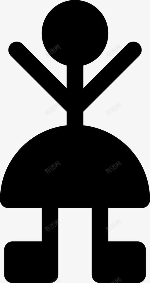 女人化身欢呼图标svg_新图网 https://ixintu.com 人 人类填充 化身 女人 欢呼 裙子