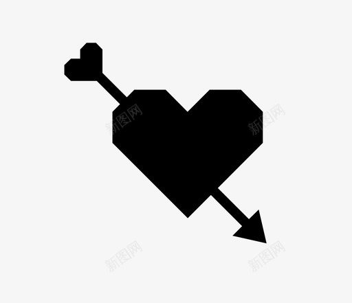 心箭心形图标svg_新图网 https://ixintu.com 心 心形 爱 箭