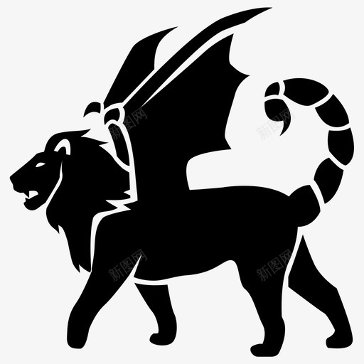 曼蒂科尔野兽幻想图标svg_新图网 https://ixintu.com 传说 幻想 怪物 曼蒂科尔 神话 野兽