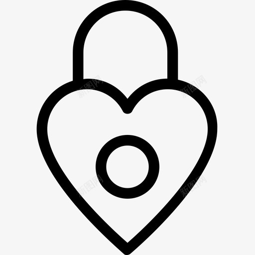 心锁挂锁隐私图标svg_新图网 https://ixintu.com 心锁 挂锁 爱情和婚礼线图标 秘密 隐私