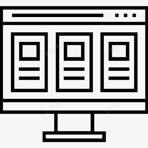 等高列内容线框图标svg_新图网 https://ixintu.com 1400网页和搜索引擎优化平面线图标 内容 等高列 线框