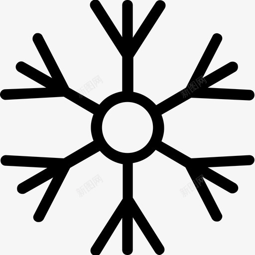 雪花圣诞节霜冻图标svg_新图网 https://ixintu.com 冬天 圣诞节 派对和庆祝线图标 雪花 雪花飘落 霜冻