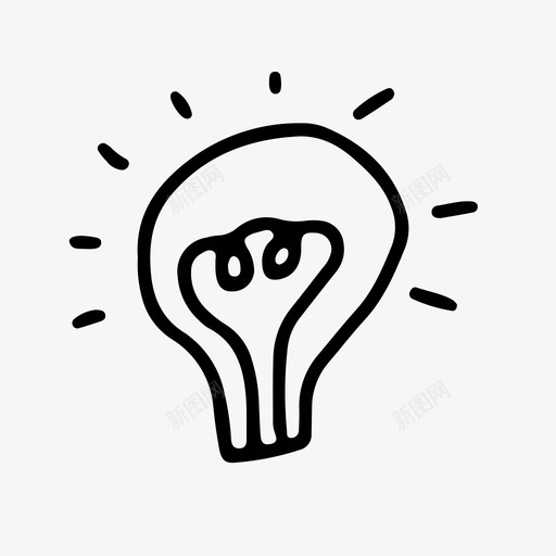 灯泡想法思想图标svg_新图网 https://ixintu.com 奇思妙想 思想 想法 灯泡