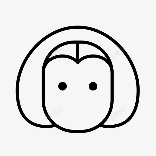脸女发型发型图标svg_新图网 https://ixintu.com 发型 女发型 脸 脸02
