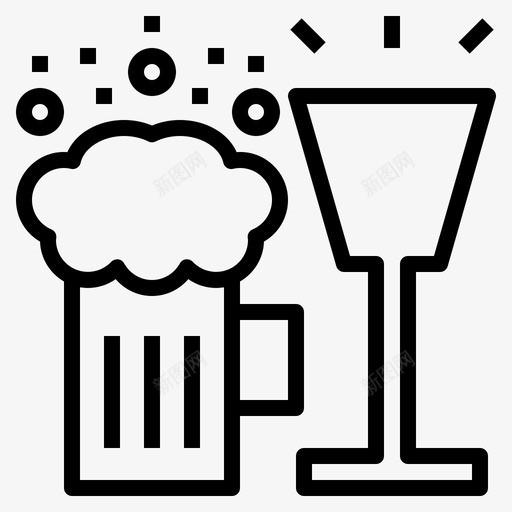 庆祝啤酒饮料图标svg_新图网 https://ixintu.com 啤酒 庆祝 活动 聚会 葡萄酒 饮料