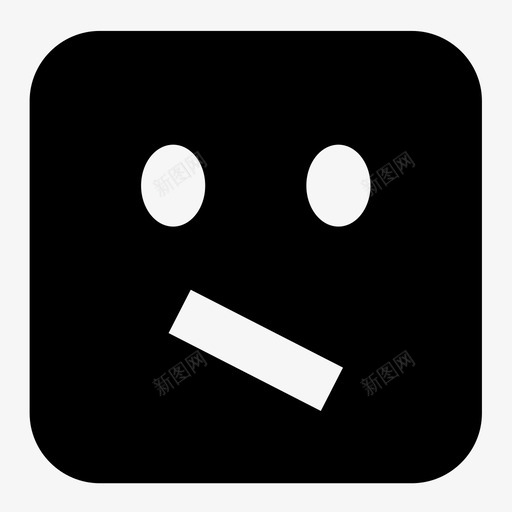 无聊表情冷漠图标svg_新图网 https://ixintu.com 冷漠 方形 无聊 笑脸 表情 表情符号