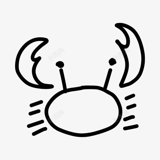 螃蟹海滩海图标svg_新图网 https://ixintu.com 夏季海滩 海 海洋生物 海滩 海鲜 螃蟹