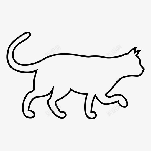 猫动物喵喵图标svg_新图网 https://ixintu.com 动物 喵喵 宠物 散步 猫