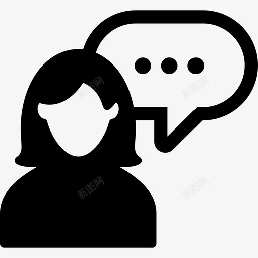 女用户说话人图标svg_新图网 https://ixintu.com 人 女用户说话