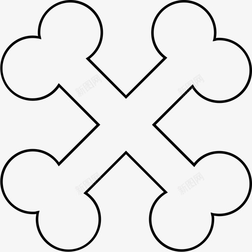 交叉骨狗骨头思考图标svg_新图网 https://ixintu.com 交叉骨 思考 狗骨头