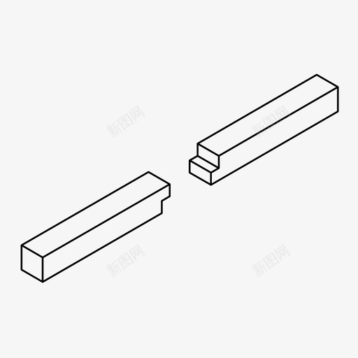 搭接木工连接图标svg_新图网 https://ixintu.com 搭接 木工 木接头 细木工 细部 连接