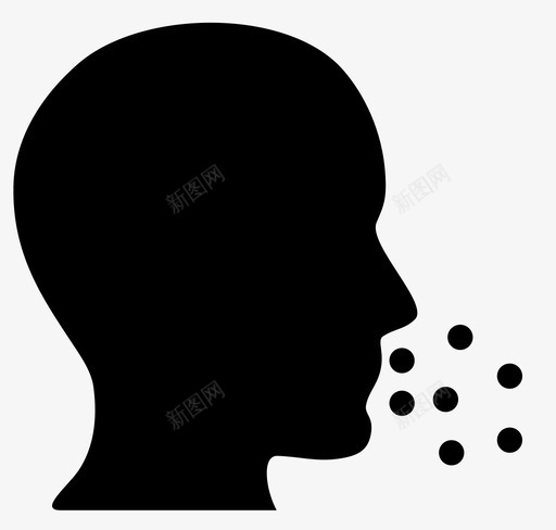 打喷嚏过敏咳嗽图标svg_新图网 https://ixintu.com 卡通 咳嗽 头 打喷嚏 春天 花粉 过敏