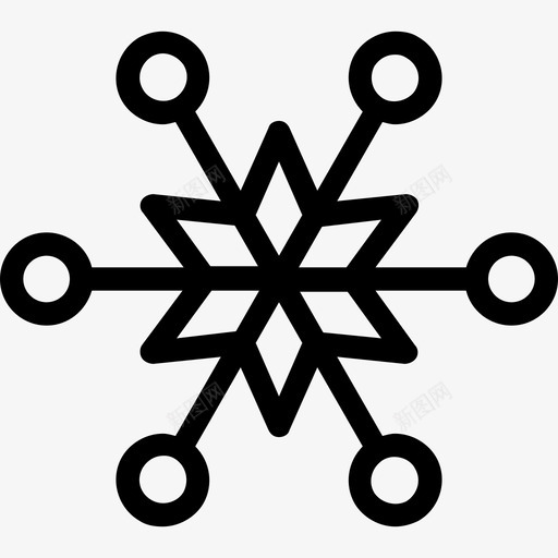 星星雪花圣诞节霜冻图标svg_新图网 https://ixintu.com 冬天 圣诞节 星星雪花 派对和庆祝线图标 霜冻