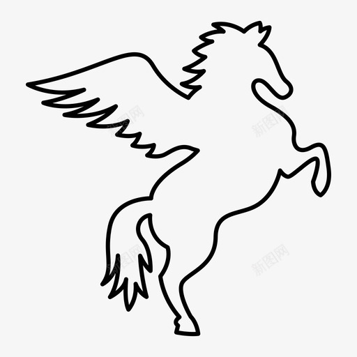 飞马动物幻想图标svg_新图网 https://ixintu.com 动物 幻想 飞马 马 魔法