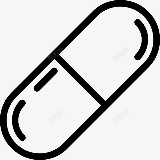 补充剂胶囊药物图标svg_新图网 https://ixintu.com 医疗线图标 维生素 胶囊 药丸 药物 补充剂