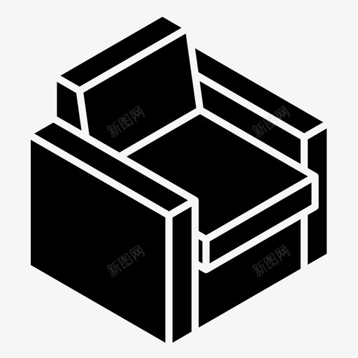 扶手椅沙发家具图标svg_新图网 https://ixintu.com 客厅 家具 扶手椅 放松 沙发