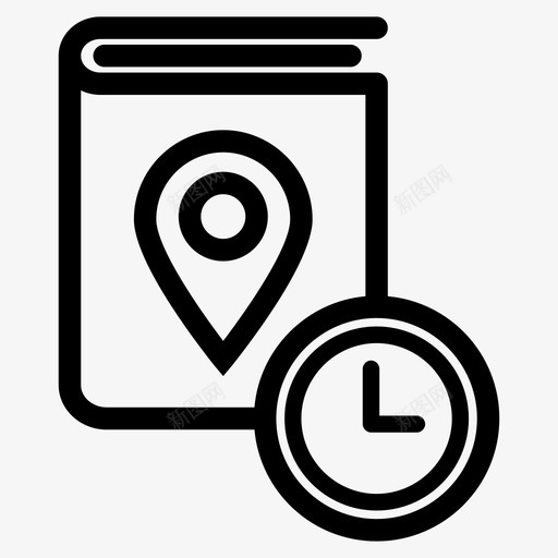 通讯录计时地点时间图标svg_新图网 https://ixintu.com 地点 时间 通讯录计时
