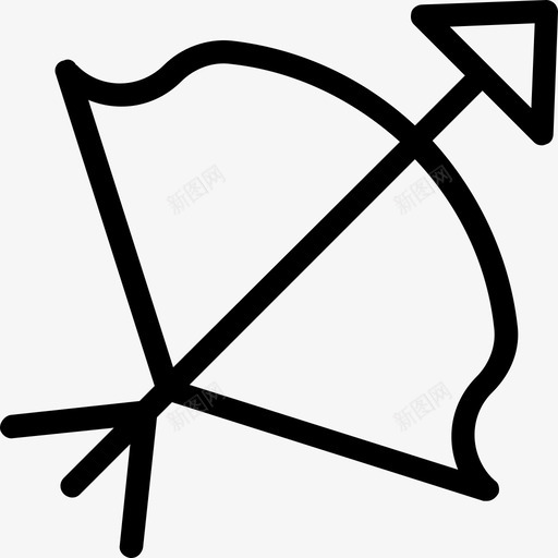 弓箭丘比特弓心箭图标svg_新图网 https://ixintu.com 丘比特弓 弓箭 心箭 爱情和婚礼线图标