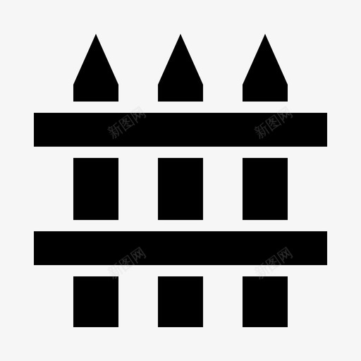 篱笆栅栏花园图标svg_新图网 https://ixintu.com 尖桩 弹簧雕刻 木头 栅栏 篱笆 花园 院子