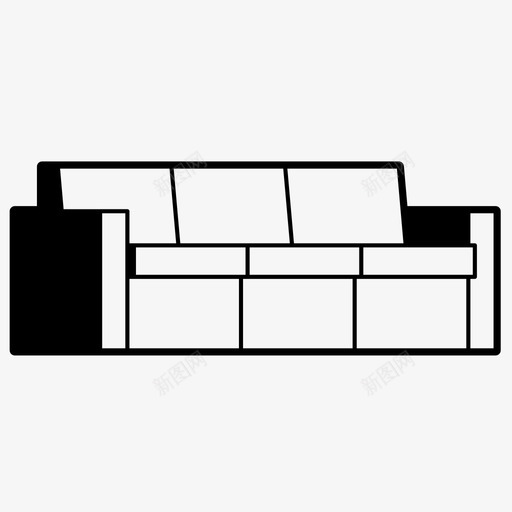 沙发家具客厅图标svg_新图网 https://ixintu.com 客厅 家具 放松 沙发 沙发扶手椅