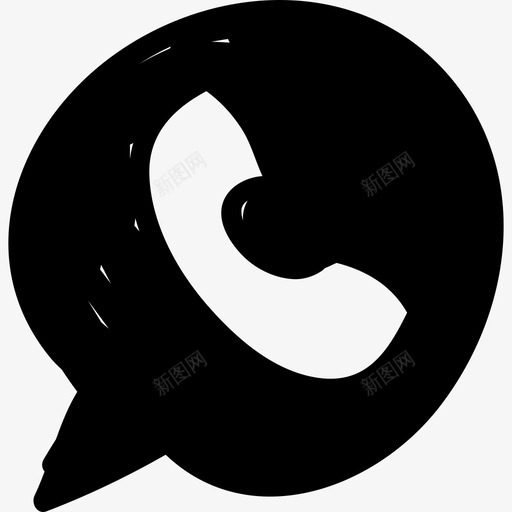 语音泡泡电话接收器联网手绘网络应用程序图标svg_新图网 https://ixintu.com 手绘网络应用程序 联网 语音泡泡电话接收器