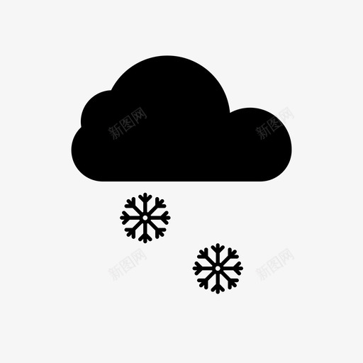 雪云季节天气图标svg_新图网 https://ixintu.com 冬天 天气 天气ui 季节 雪云