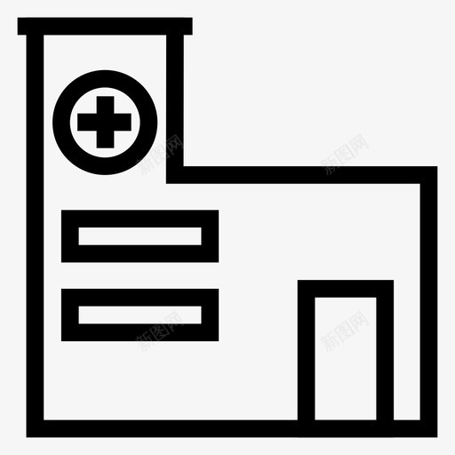 建筑商业医院图标svg_新图网 https://ixintu.com 医院 商业 城镇 建筑 建筑房地产线图标 物业